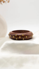 Golden Pebble Wooden Bracelet